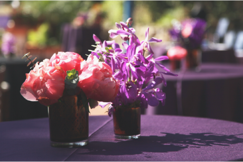 Event Floral Design Pink Purple Copper